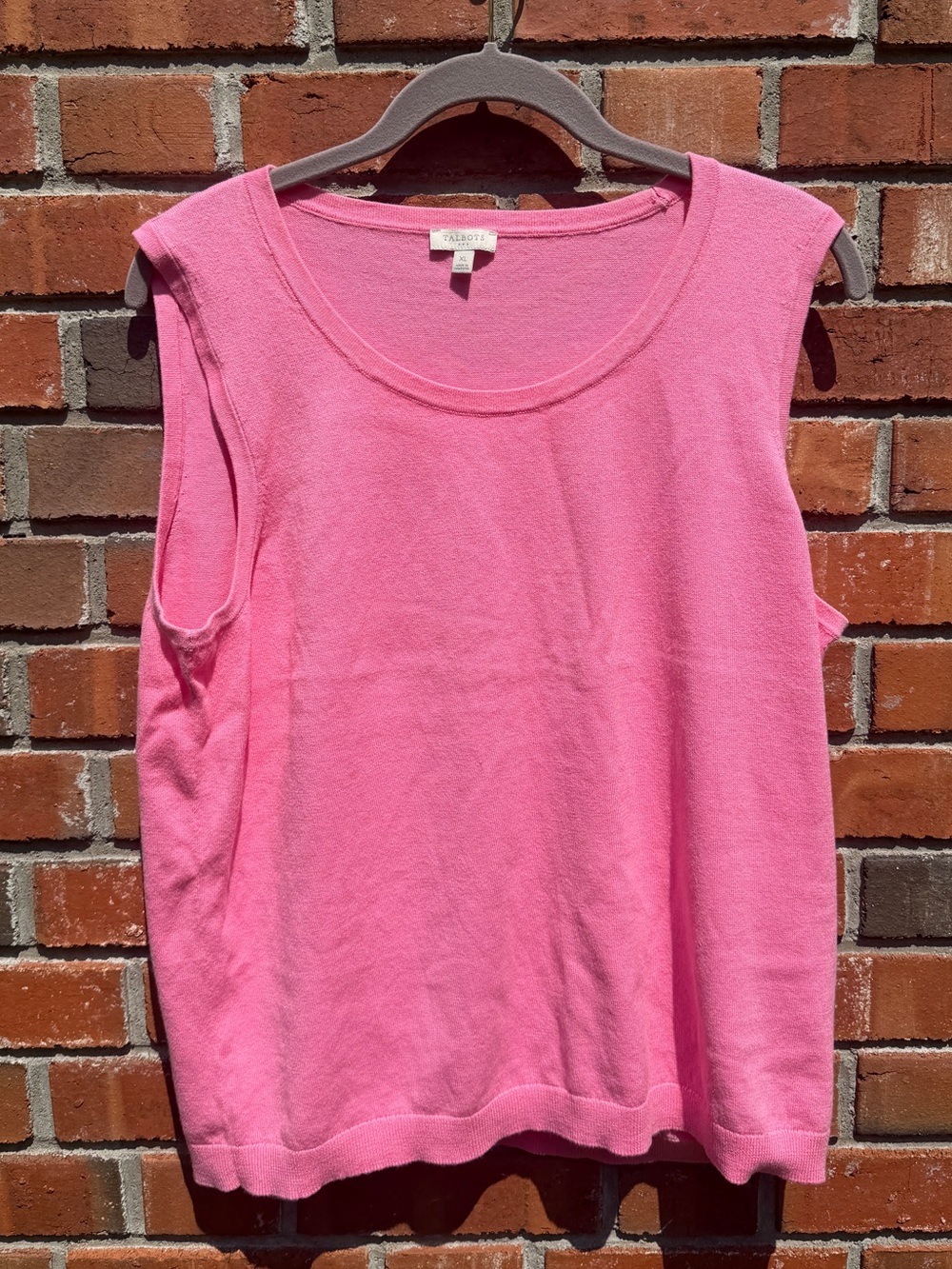 Talbot’s Pink Sleeveless Knit Sweater Shell Size XL